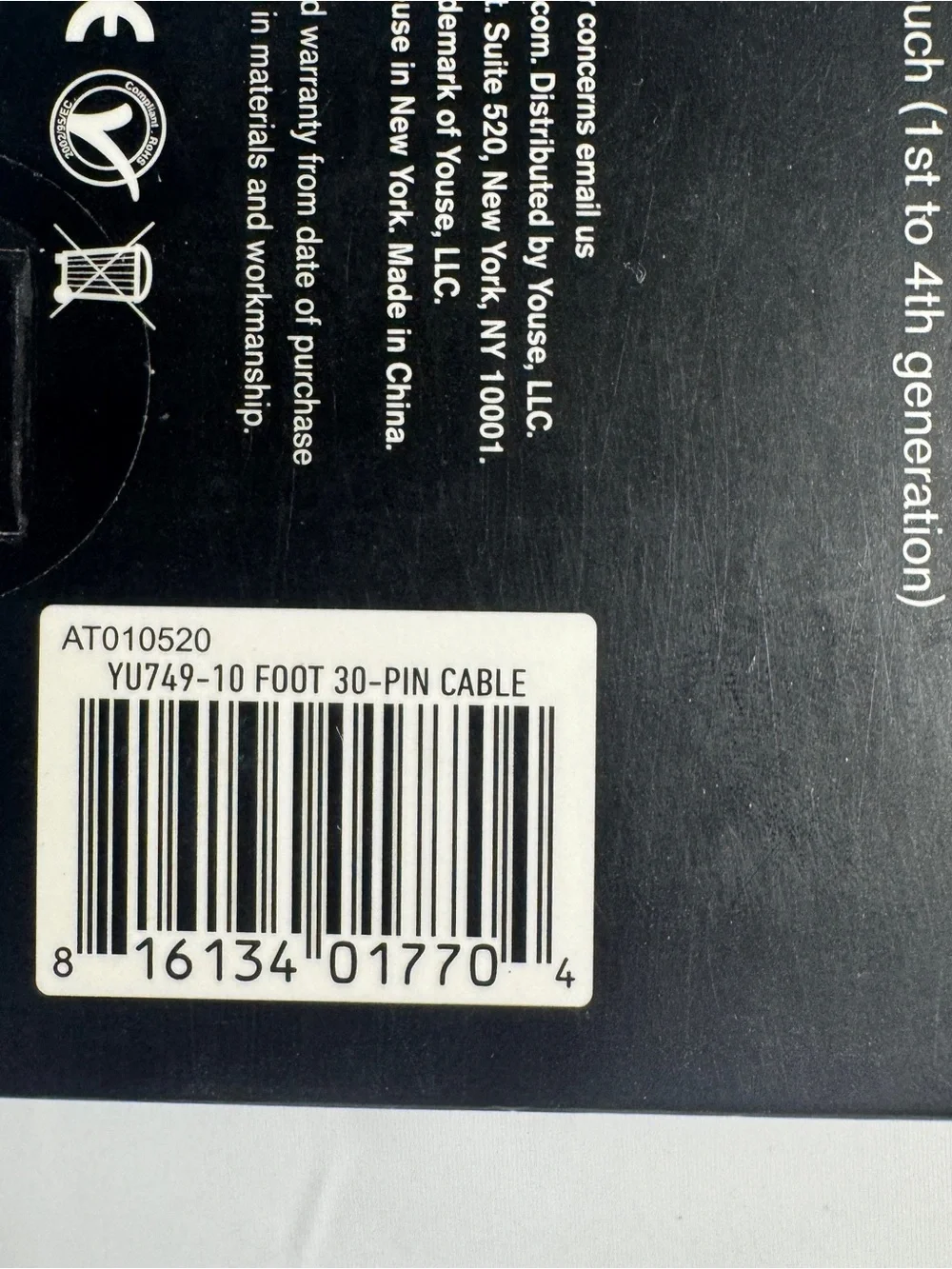 🔌 NWT! 10ft Premium 30-Pin Cable for Retro iPhone/iPad/iPod 📱✨